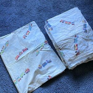 Pottery Barn Kids Train Cotton Twin Sheet Set